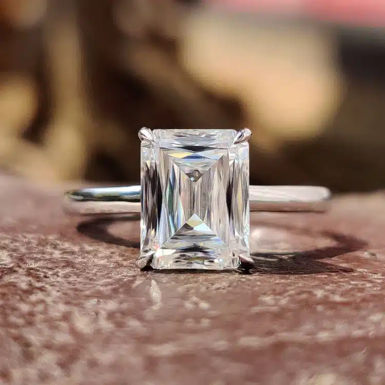 Diamond Cut Square Sterling Finger Ring - Image 3