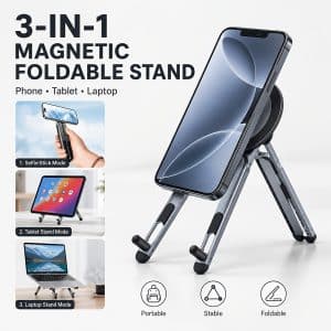 Mulifunctional Magnetic Phone Laptop and Tablet Stand. Grray