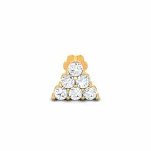 Diamond Cut Triangle Shape Stone Nose Pin -6CN