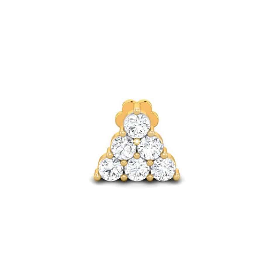 Diamond Cut Triangle Shape Stone Nose Pin -6CN