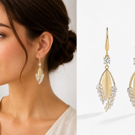 Crystal Pearl Drop Earrings-132