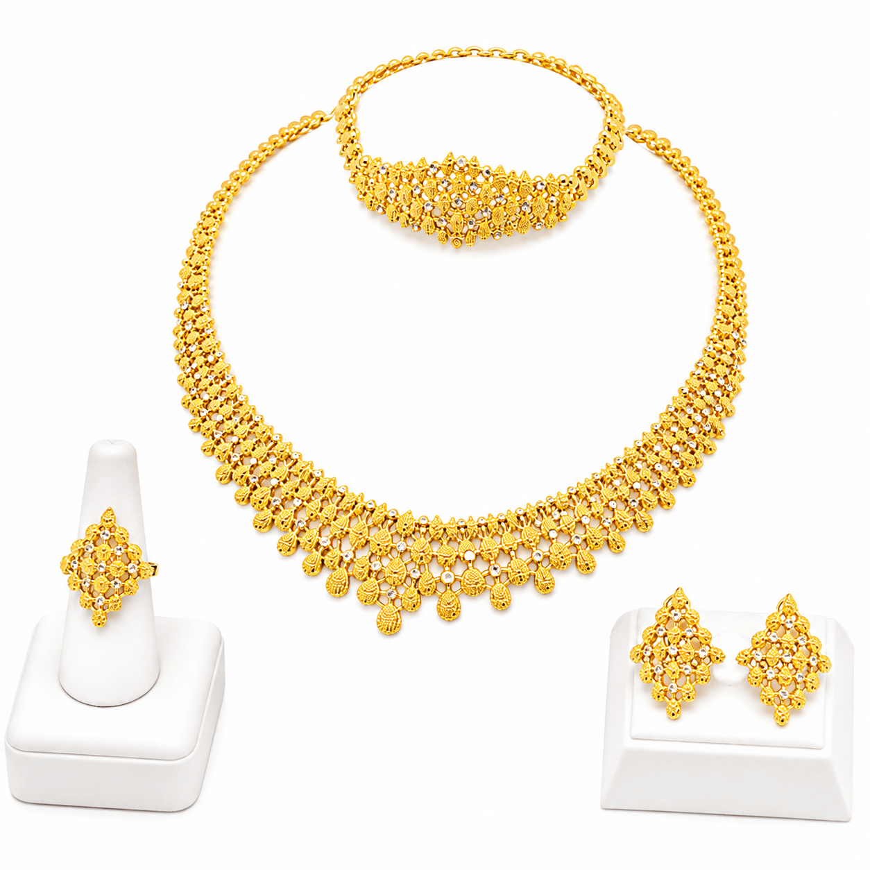 Dubai 21k Gold Plated 4pcs Necklace Set-308