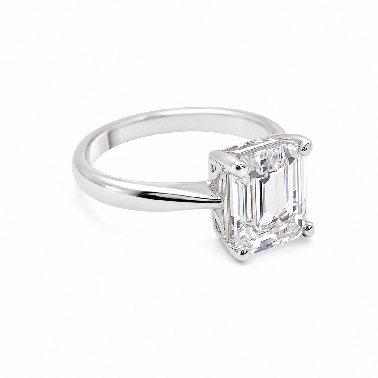 Diamond Cut Square Sterling Finger Ring