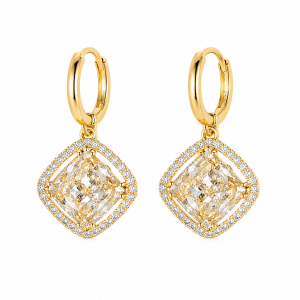 Golden Sparkle Geometric Drop Earrings -138