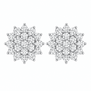 Diamond Cut Multi Stone Kodom Earpin Silver Colored