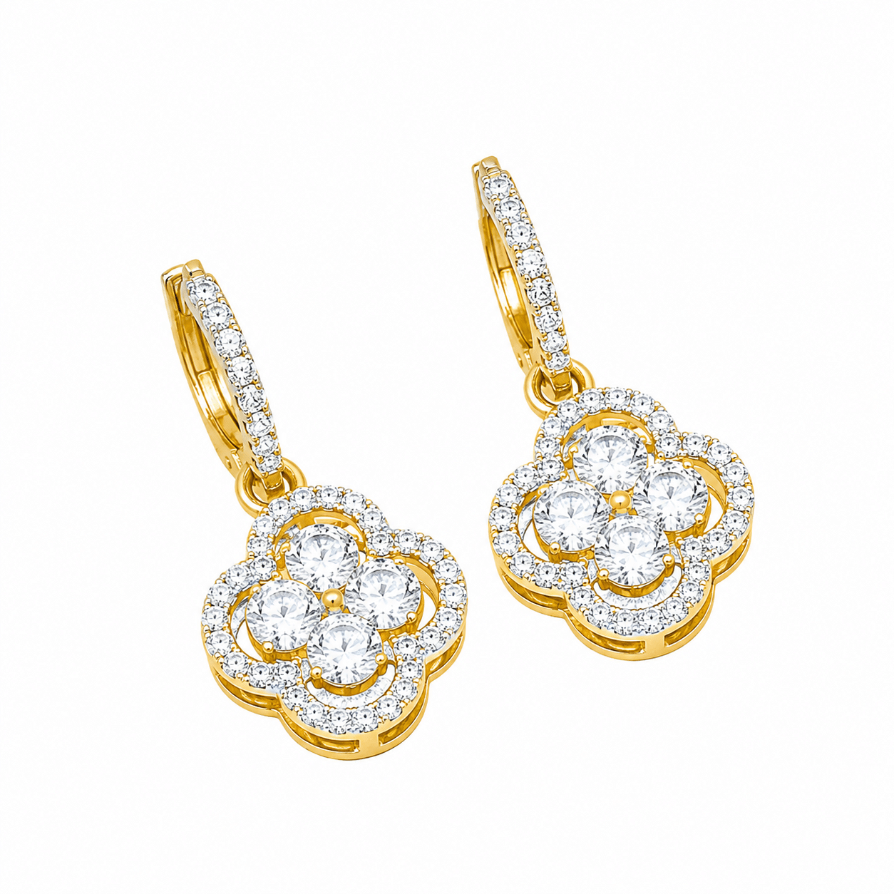 Zircon Clover Drop Earrings -151