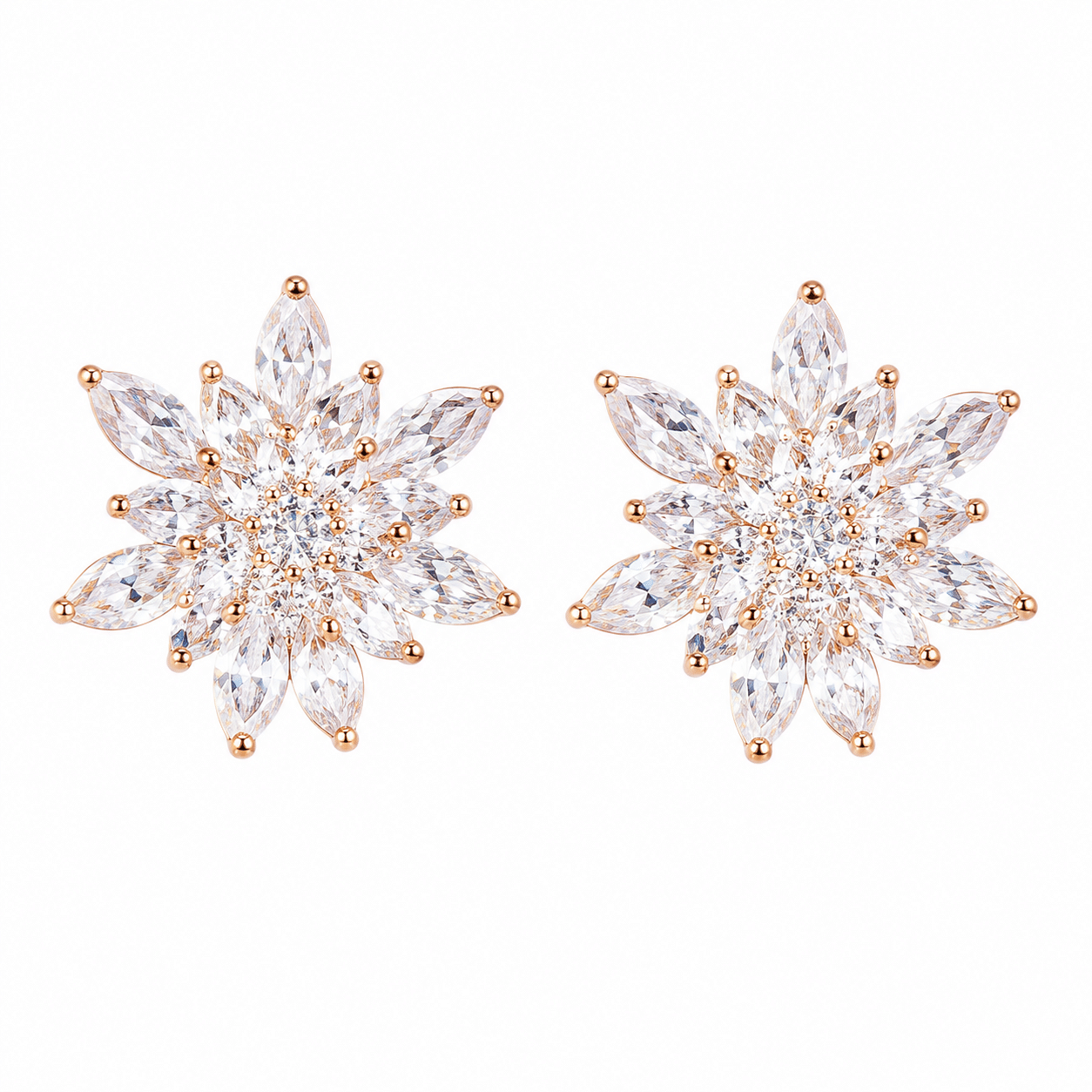 Snowflake Zircon Stud Earrings -145