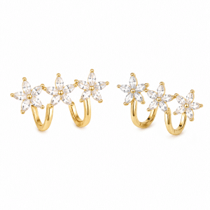 Starburst Cluster Hoop Earrings -144