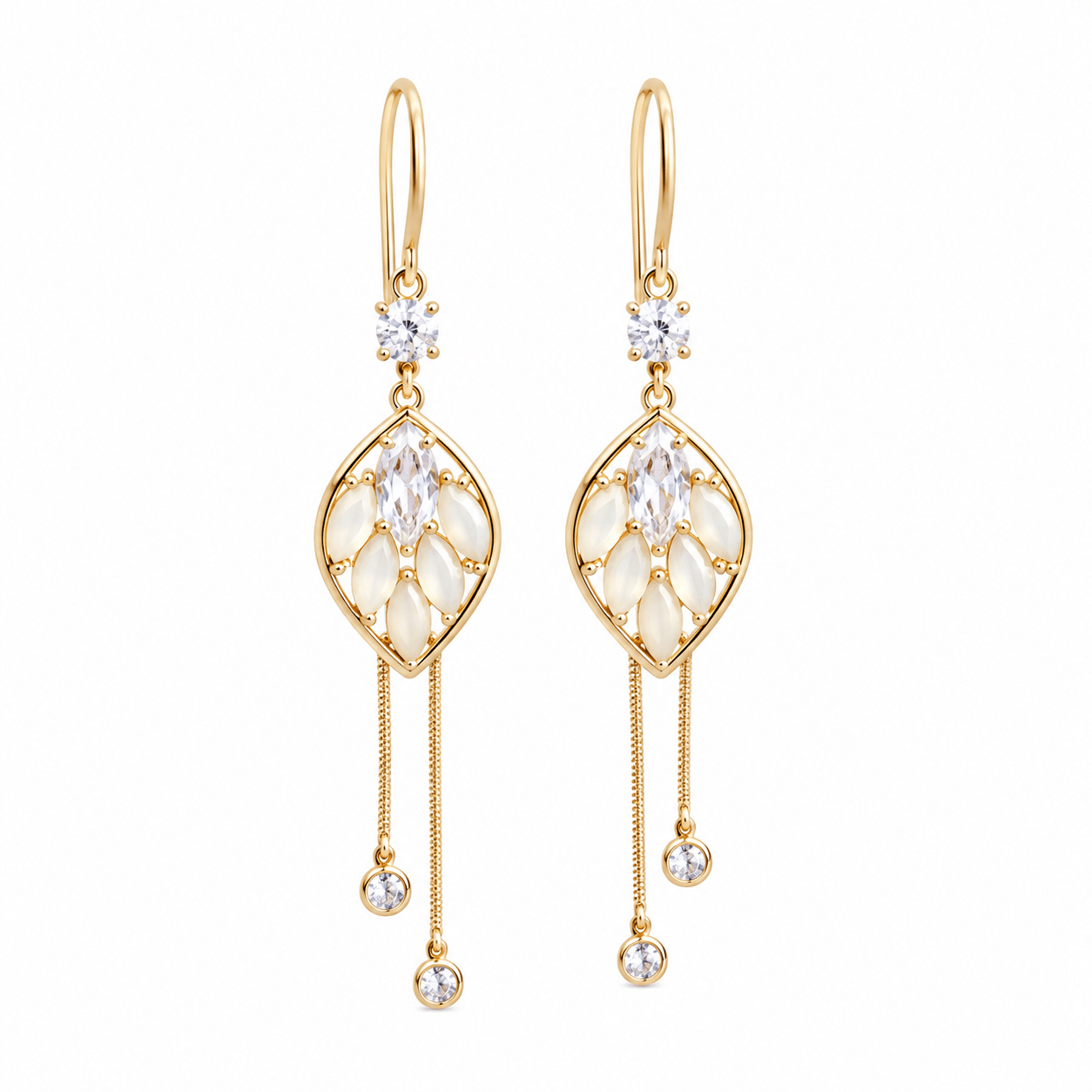 Zircon White Pearl Earrings-135