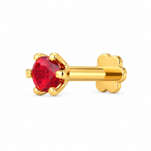 Diamond Cut One Stone Nose Pin
