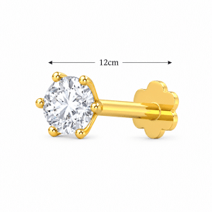 Diamond Cut One Stone Nose Pin 12CN