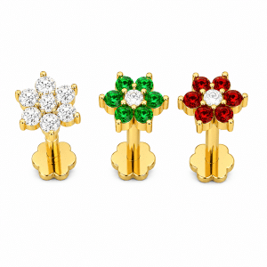 Diamond Cut Seven stone nose pin-3pis