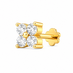 Four Stone Diamond Cut Nose Pin