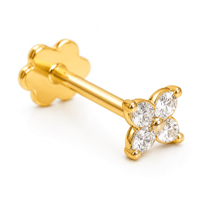 0.06 Ct 4 Stone Diamond Nose Pin