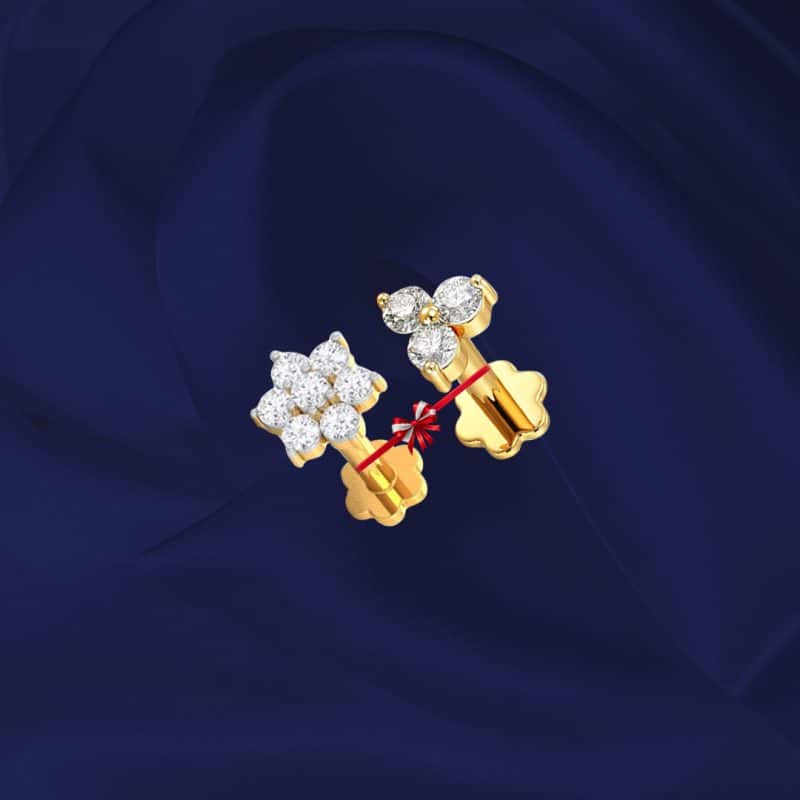 Diamond Cut Seven stone& Three stone Nosepin Combo