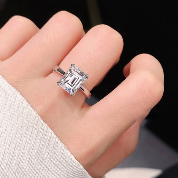 Diamond Cut Square Sterling Finger Ring - Image 2