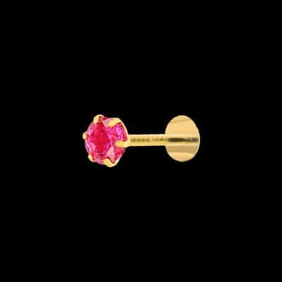Diamond Cut One Stone Nose Pin