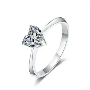 Diamond Cut Heart Shaped Finger Ring