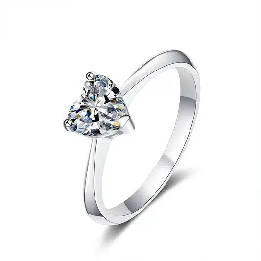 Diamond Cut Heart Shaped Finger Ring