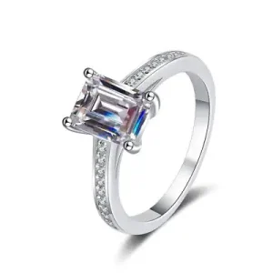 Diamond Cut Stone Square Eternal Micro Inlay Ring