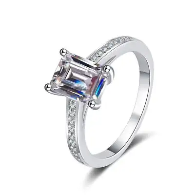 Diamond Cut Stone Square Eternal Micro Inlay Ring