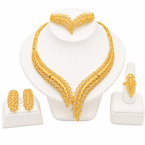 Dubai 21k Gold Plated 4pcs Necklace Set-309