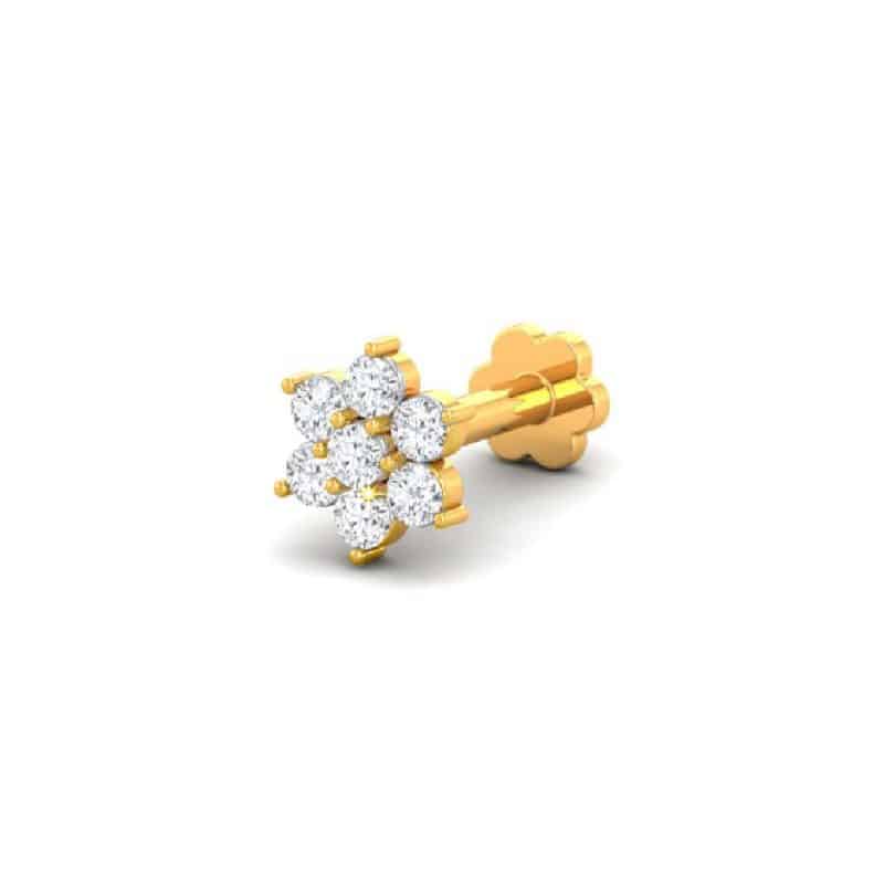 Diamond Cut Seven stone& Three stone Nosepin Combo