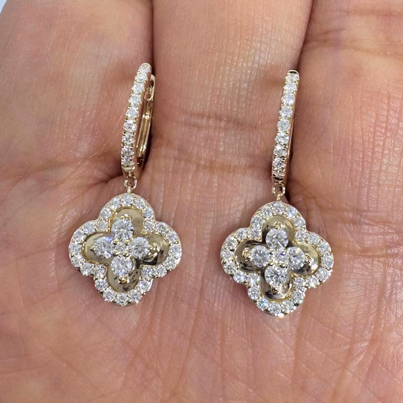 Zircon Clover Drop Earrings -151