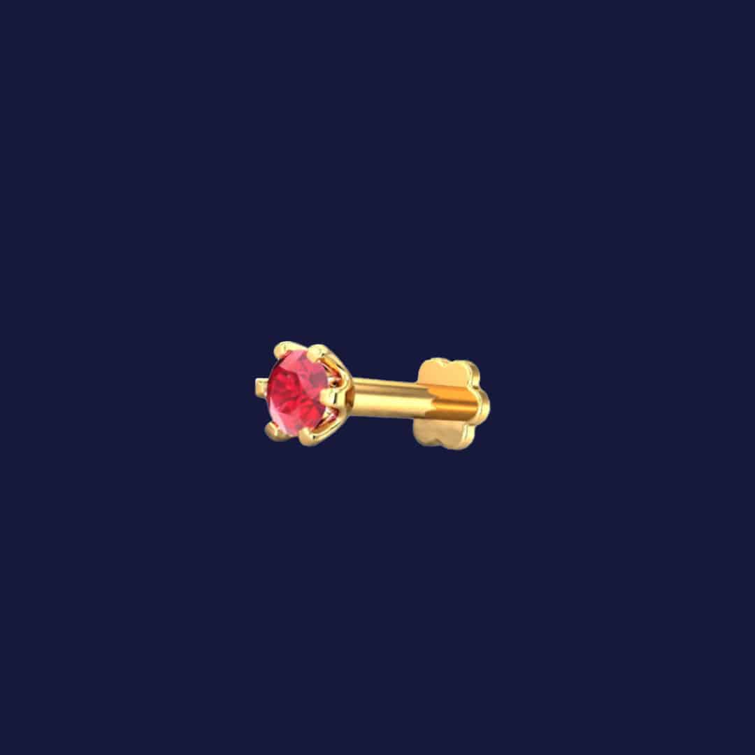Diamond Cut One Stone Nose Pin