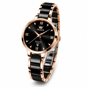 OLEVS 5872 Women Ceramic Watches Black