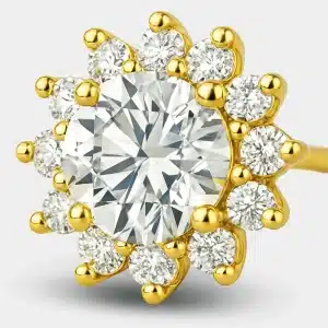 13 stone Traditional 18K gold Diamond Cut Nosepin