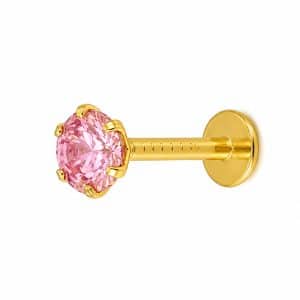 1 stone Pink Diamond Cut Nose Pin
